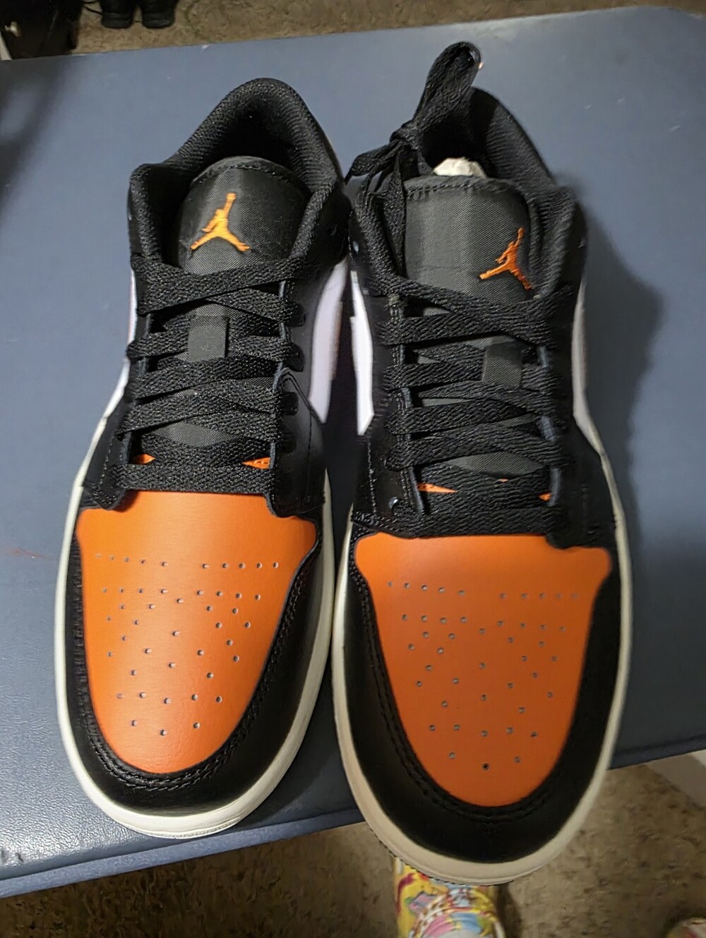 Jordan 1 Low Starfish Sneakers in Black & Orange Size 10m New.